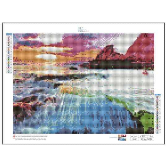 Sparkly Selections Waterfall Sunset Diamond Painting Kit, Round Diamonds